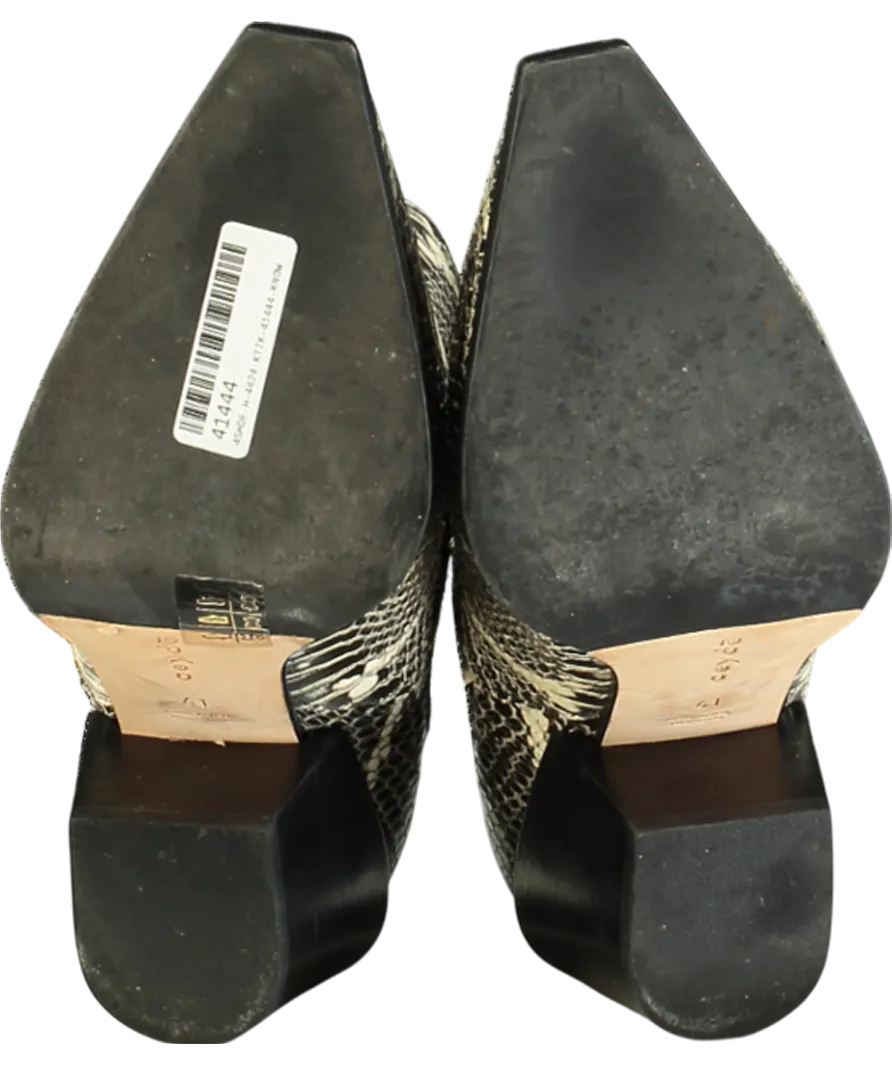 AEYDE Black Kate Snake-effect Leather Ankle Boots UK 8 EU 41 👠