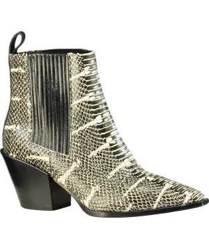 AEYDE Black Kate Snake-effect Leather Ankle Boots UK 8 EU 41 👠