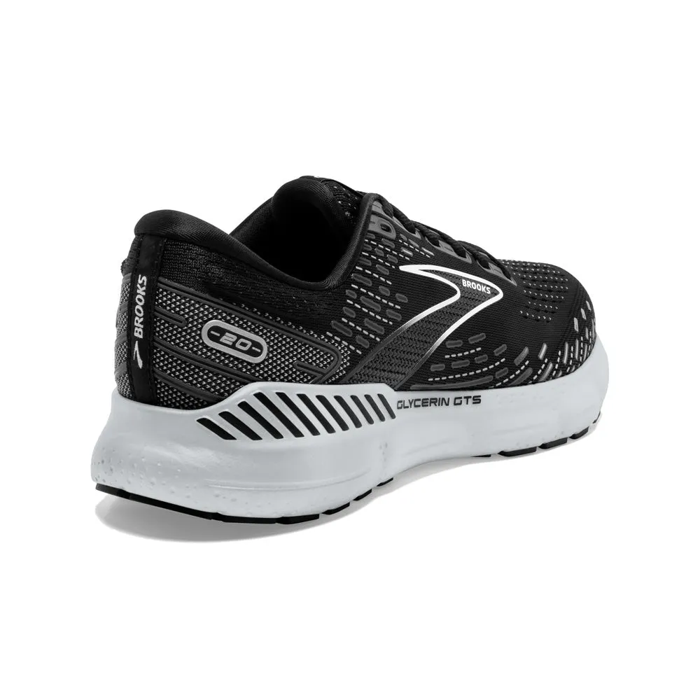 Brooks Men's Glycerin GTS 20 Running Shoe - Black/White/Alloy
