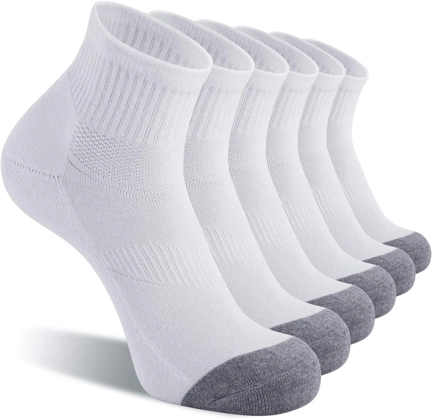 CS CELERSPORT 6 Pack Men's Ankle Socks with Cushion Athletic Running Socks