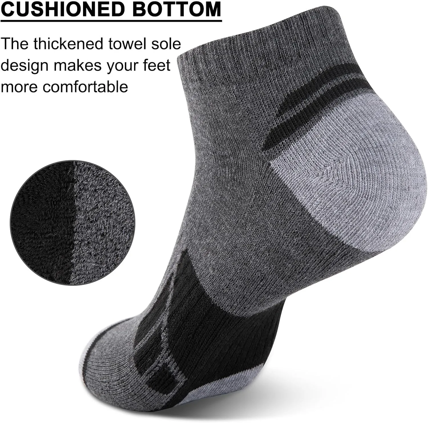 eallco 8 Pairs Mens Ankle Socks Low Cut Socks for Men Size 10-13