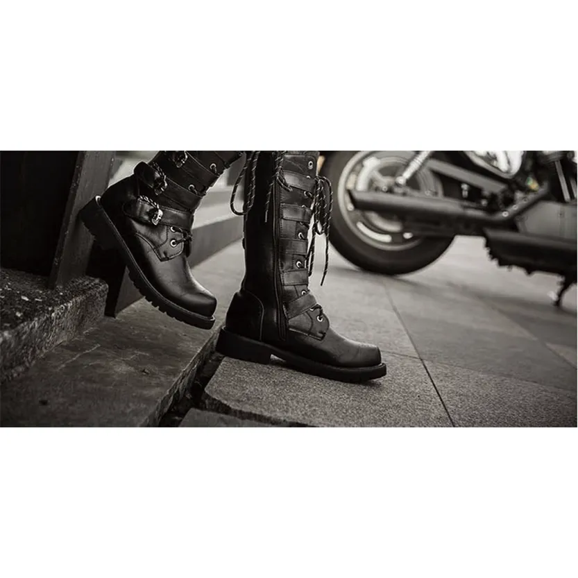 Funki Buys | Boots | Men's Buckle Strap Mid-Calf Gothic Boots