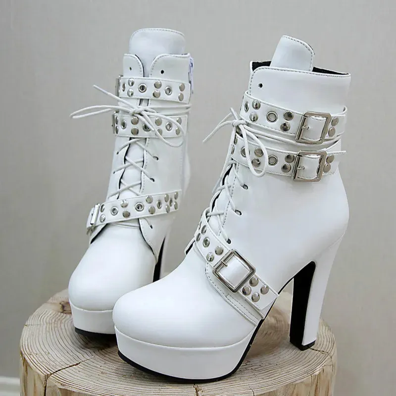 Funki Buys | Boots | Women's Buckle Strap Platform Ankle Boots