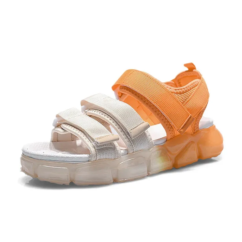 Hnzxzm Korean Fashion Men Summer Sandals Beach Men's Platform Sandals Hook & Loop Luxury Designer Sandals Men sandalia masculina
