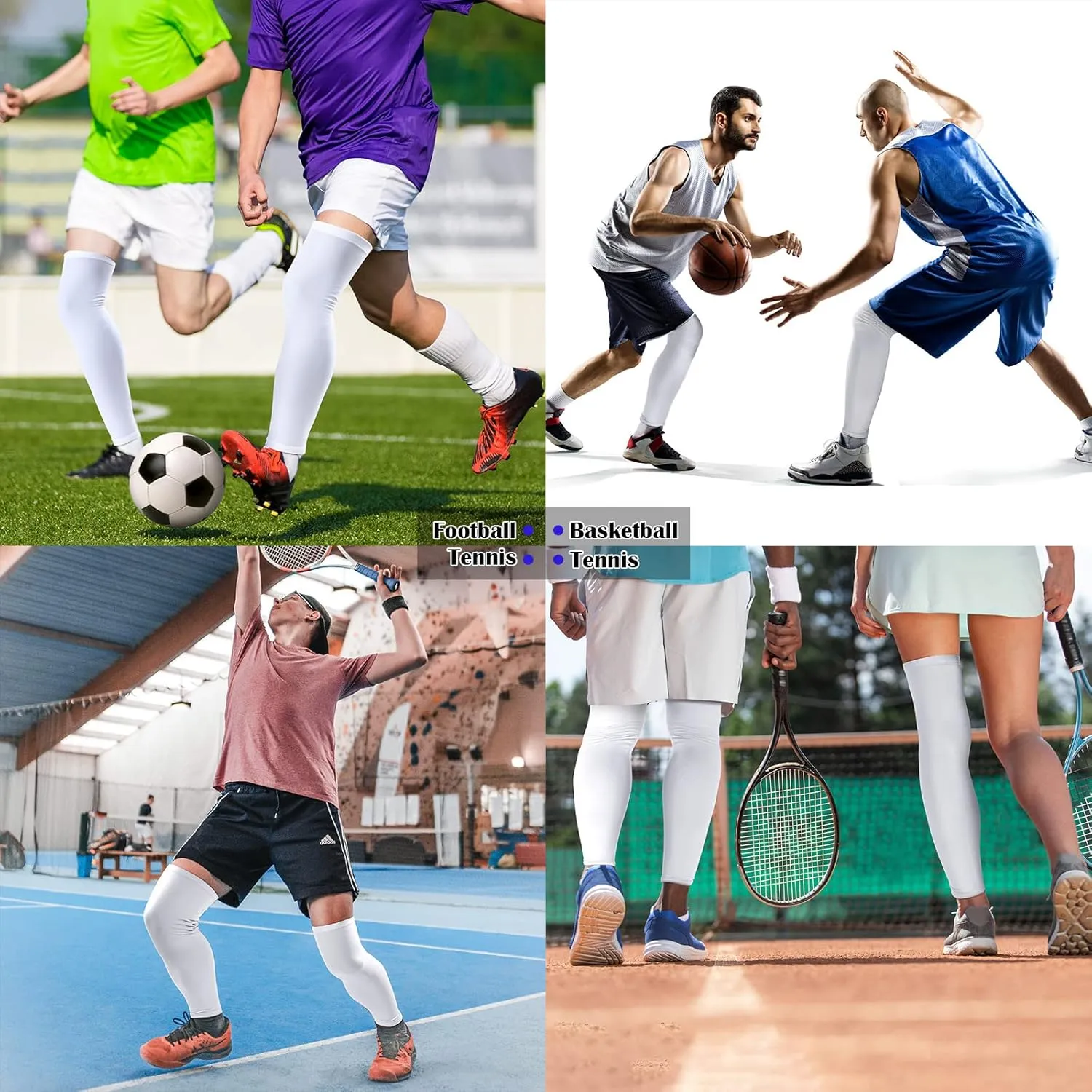 Leg Sleeves Compression Long Knee Sleeve UV Protect for Men Women Sport Basketball Football
