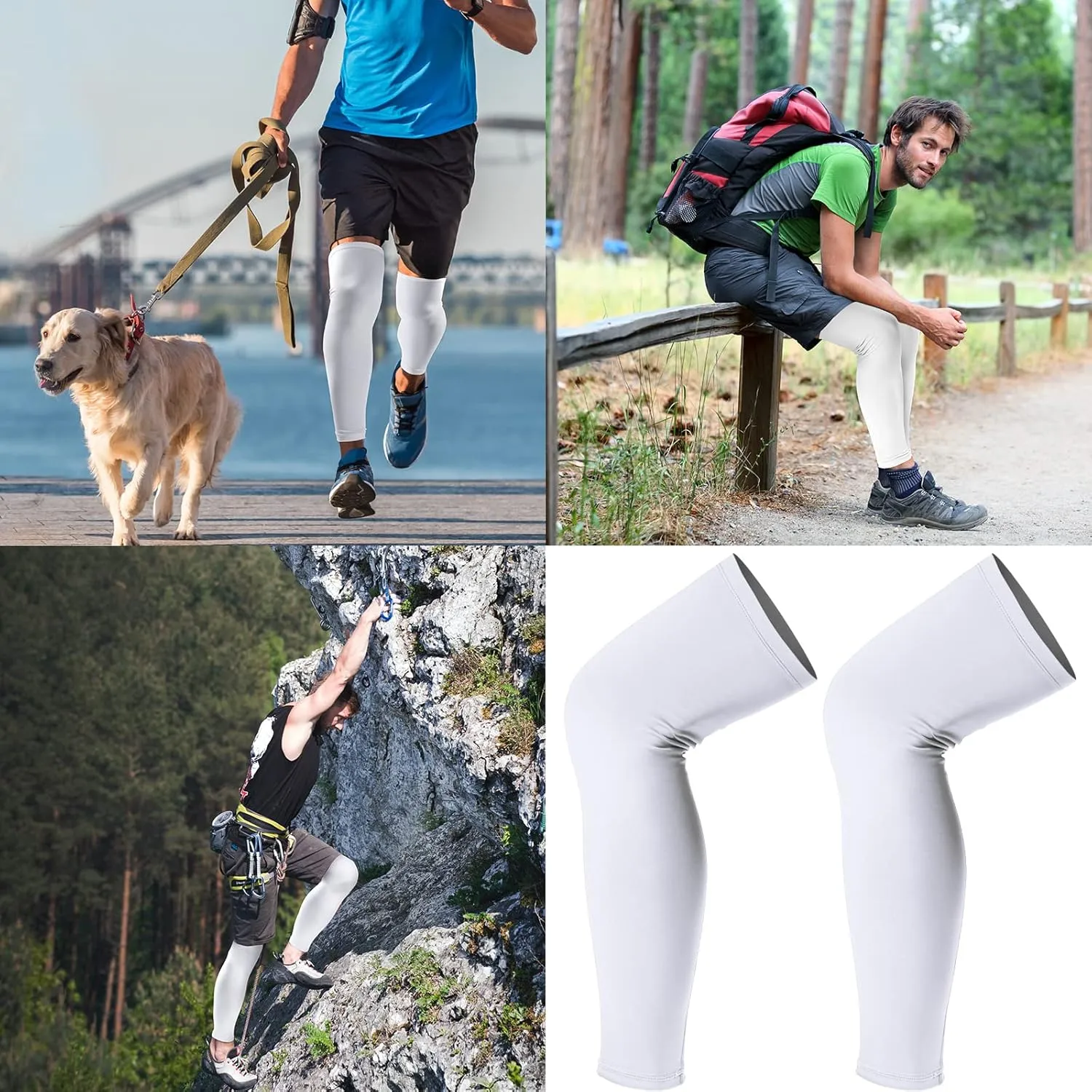 Leg Sleeves Compression Long Knee Sleeve UV Protect for Men Women Sport Basketball Football