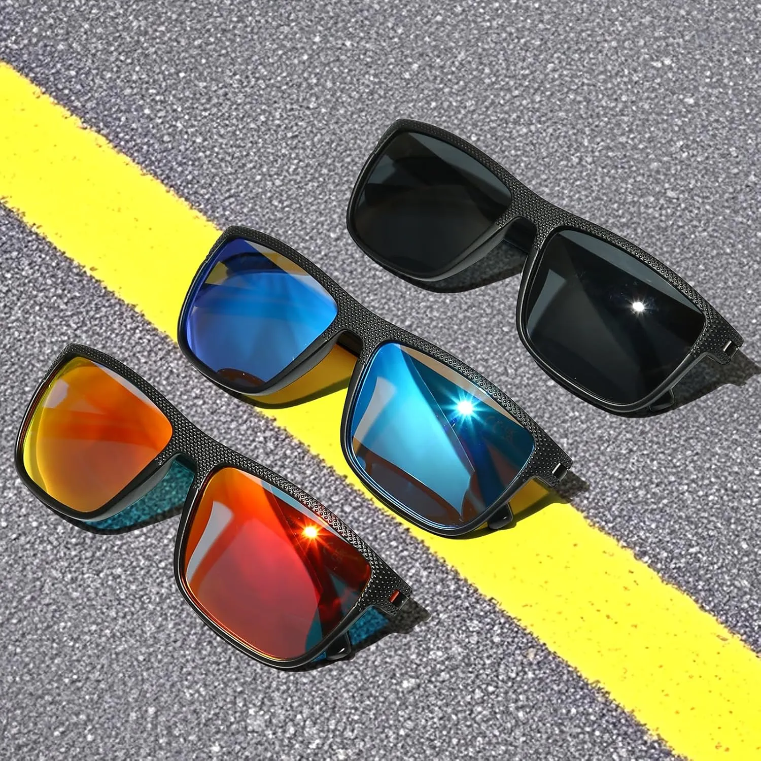 MASDUN Polarized Sunglasses for Men and Women Square Sun glasses UV Protection For Driving Fishing Golf (3 Pack)