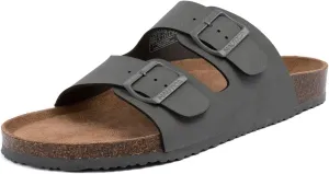 Nautica Men's Sandals - Casual Slides with 2 Adjustable Buckle Straps and Cork Footbed for Ultimate Comfort and Style (Regular/Wide Width, Big Size)