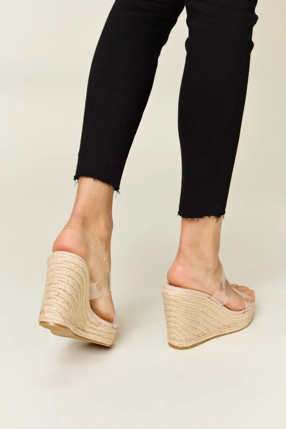 Neutral Platform Wedge Sandals