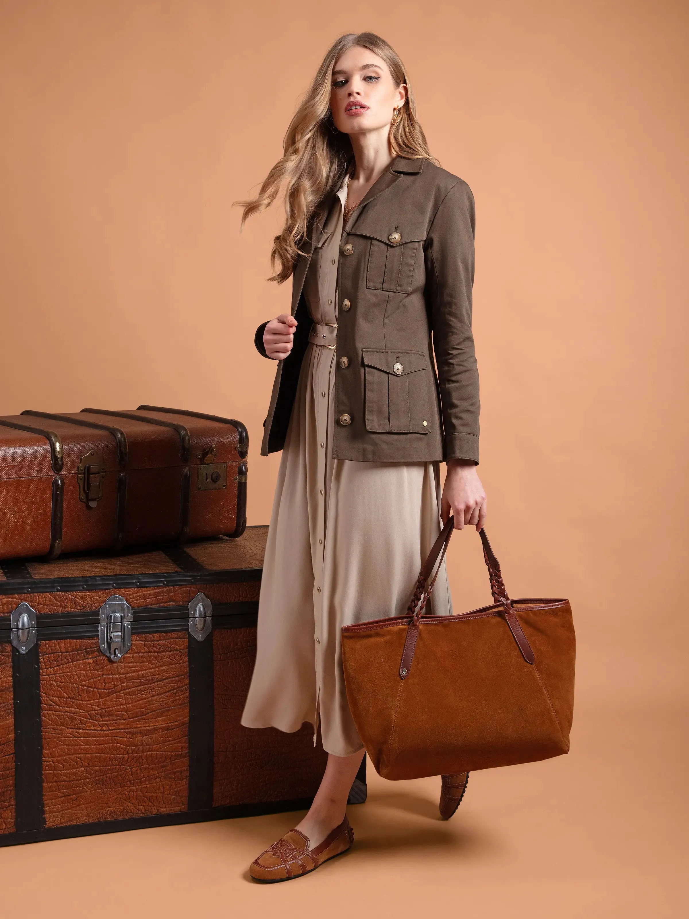 Rome Driver - Tan Leather & Suede