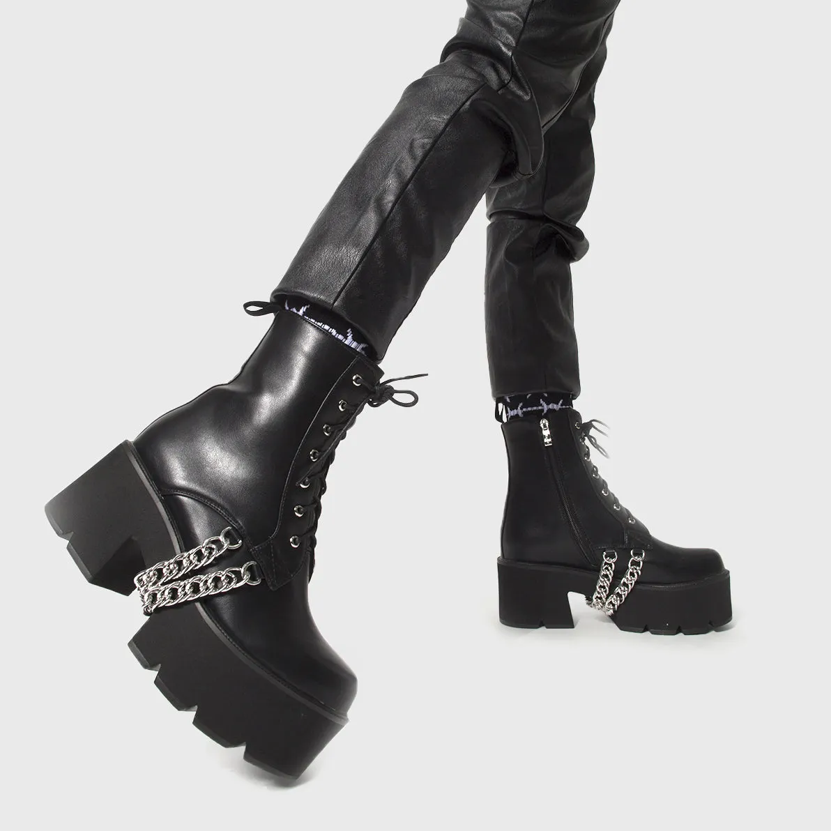 Trapped Chunky Platform Ankle Boots