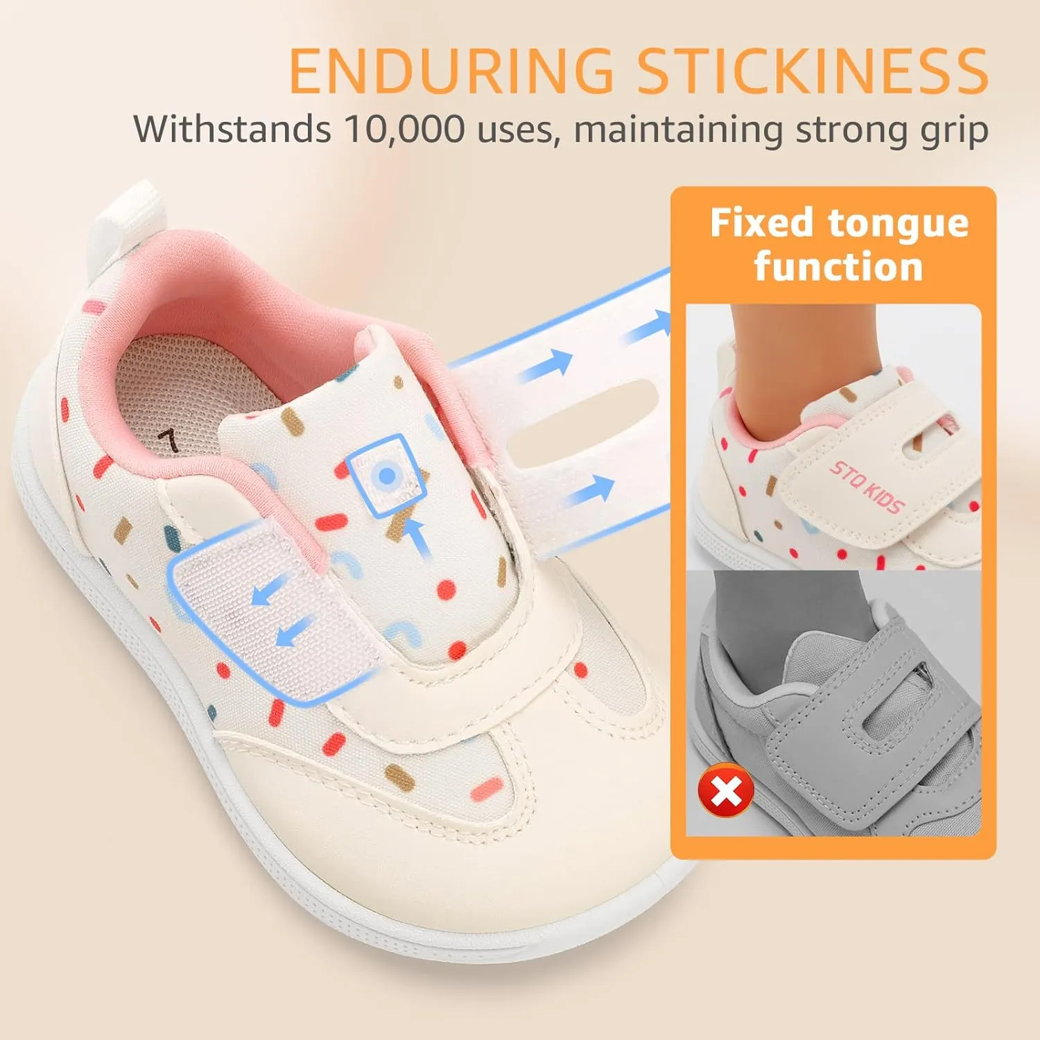 Wide Toe Box Toddler Shoes Zero Drop Boys Girls Barefoot Shoe Non-Slip Little Kids Sneakers for First Walking